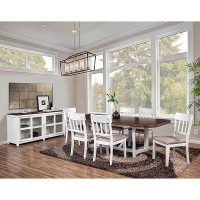 Transitional Slat-Back Upholstered Side Chair in Mystic White