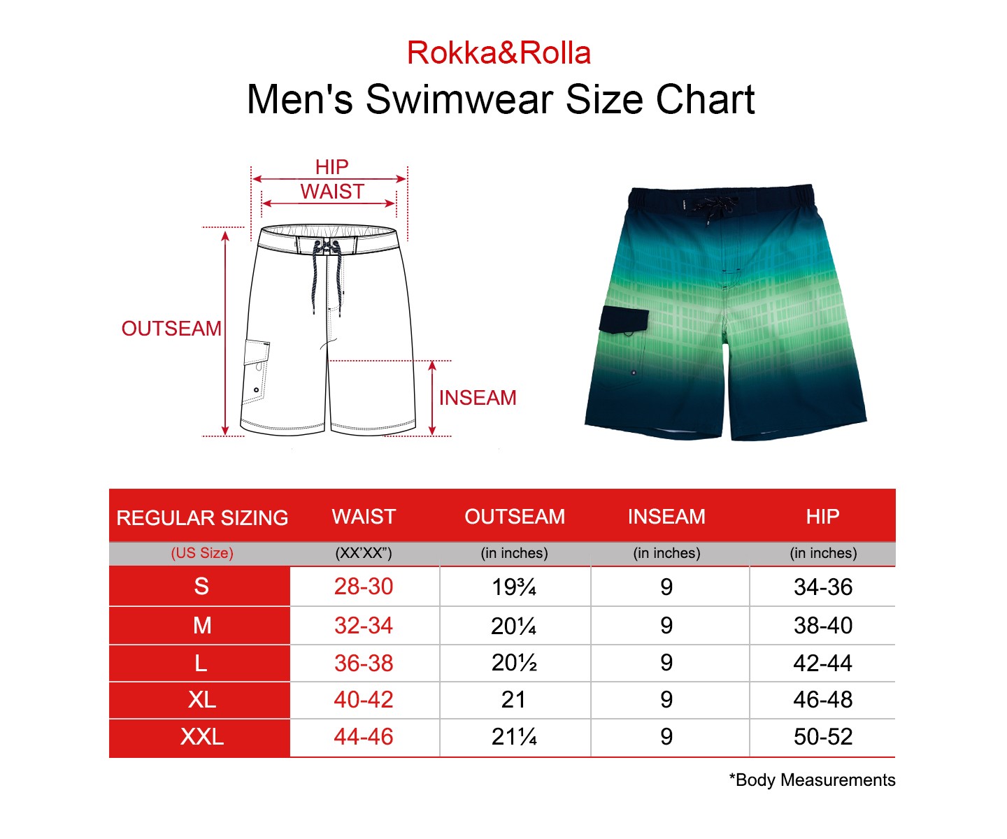 Мужские шорты Rokka&Rolla 9" Half Elastic Waist Board Swim Shorts -Green Vapor, size Medium, цвет: Зелёный — фото 2