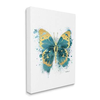 Stupell Industries Butterfly Wings Abstract Blue Watercolor Painting