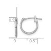 Black Bow Jewelry 11mm Children's Hinged Post Hoop Earrings in 14k White Gold - 4 of 4