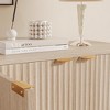 Garvee 55.1" Fluted Natural Buffet Sideboard Cabinet with Adjustable Shelves and Gold Metal Handles ¨C Oak - 4 of 4