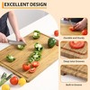 Wooden Cutting Board,  Large Bamboo Kitchen Board with Handles and Deep Juice Groove Kitchen Board - 3 of 4