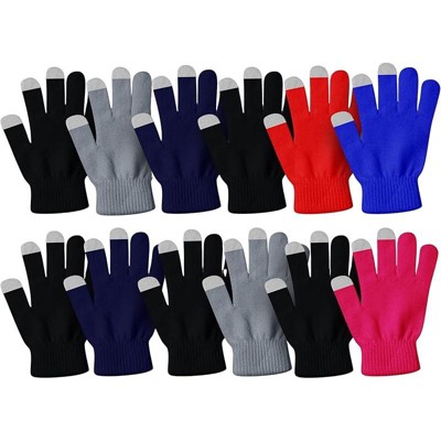 Zuppad Winter Magic Gloves, 12 Pairs Stretchy Warm Knit Bulk Pack Mens Womens Gloves