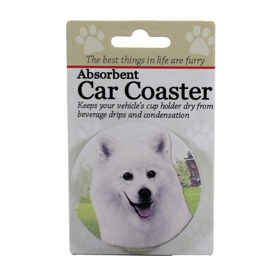 Car Coaster 2.5" American Eskimo Car Coaster Absorbant E & S Pet  -  Coasters