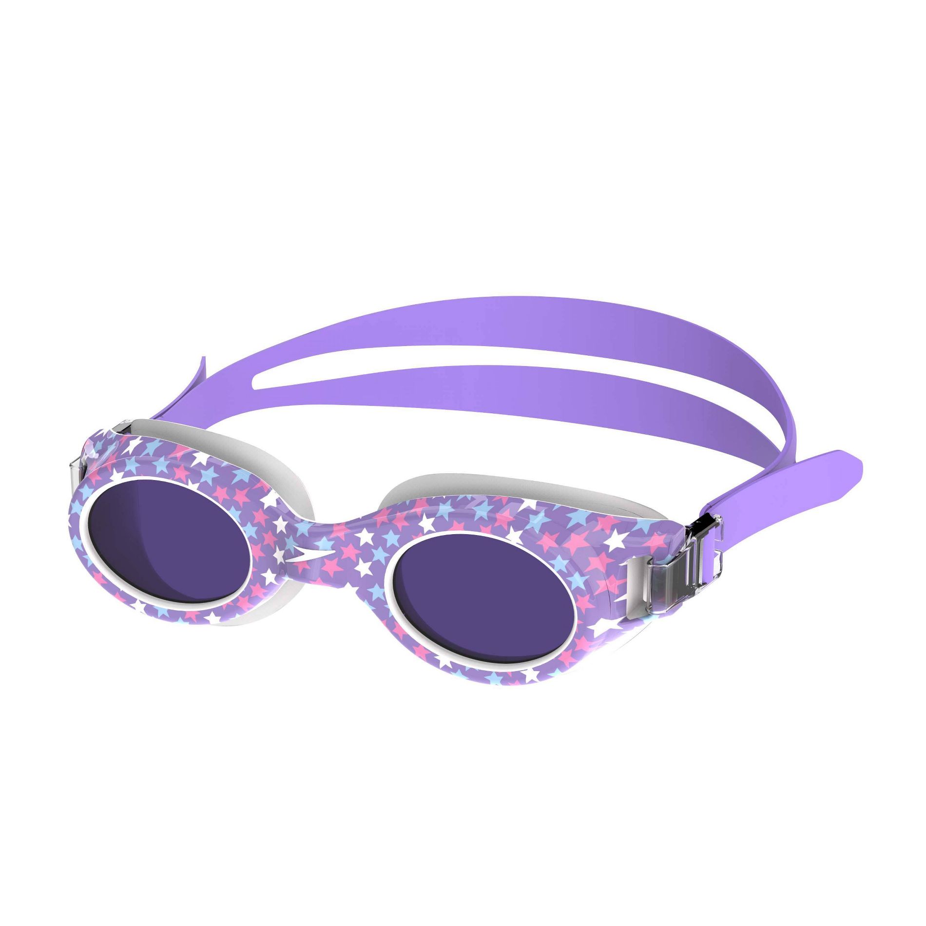 Speedo Junior Glide Print Swim Goggles - Purple Star: Ages 6-14, Polycarbonate & Silicone