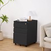 Mobile Filing Cabinet 3 Drawer,Under Desk File Cabinet with Lock & Anti-Tip Wheel, Metal Rolling Filing Cabinets for Home Office Organizer - 2 of 4