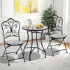 Tangkula 24" Bistro Table w/ Ceramic Tile Tabletop Heavy-Duty Metal Structure Patio - 3 of 4