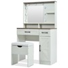 Infurnic Modern Vanity Tables Set with Mirror Touch Screen Lighted Mirror, Dressing Table with Drawers, White, 31.5"*15.7“*51.3” - 4 of 4