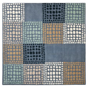 Gray/Multi Abstract Tufted Square Area Rug - (7