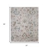 2' X 3' Tan Brown And Blue Abstract Distressed Area Rug - 3 of 4