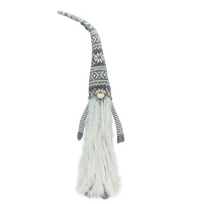 Northlight 28" Gray and White "Bashful Baxter" Gnome Christmas Tabletop Decoration