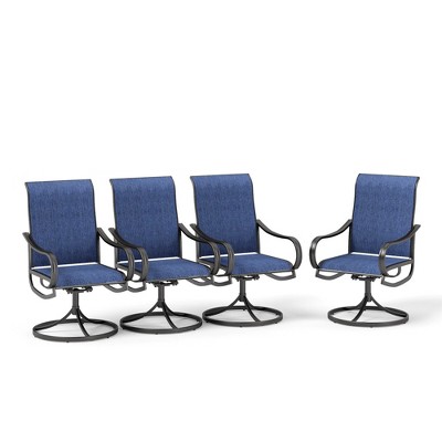 Captiva Designs Outdoor Dining Breathable Quick-dry Sling Steel Chairs with 360 Degree Swivel