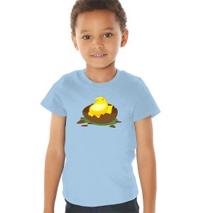 Hatching Chocolate Easter Egg Kids T Shirt for Toddlers, Light Blue - 1 of 4