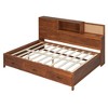 Full Size Wooden Daybed with 3 Storage Drawers Upper Soft Board shelf and a set of Sockets and USB Ports Gray - 4 of 4