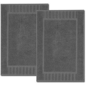 White Classic Cotton Bath Mat Floor Towel [Not a Rug] 2-Pack - 22x34" - 1 of 4