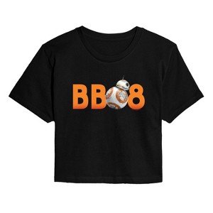 Women's Star Wars: The Force Awakens BB8 Cropped Graphic T-Shirt - Black - 2 X-Large - 1 of 4