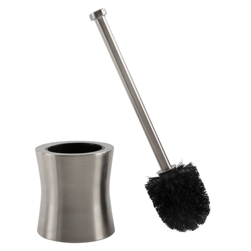 Hour Glass Shaped Toilet Brush and Holder Silver - Bath Bliss, 3 of 5