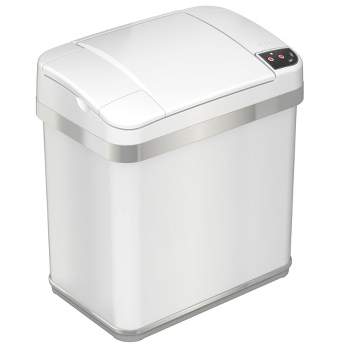 iTouchless Sensor Bathroom Trash Can with AbsorbX Odor Filter and Fragrance 2.5 Gallon White Stainless Steel