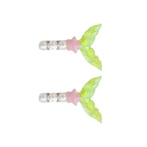 Summer Crystal - Pearls And Sequin Mermaid Tail Hair Clips - 2 Pack - 1 of 4