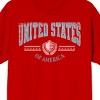 American USA Crest With Laurels Crew Neck Short Sleeve Red Men's T-shirt - 2 of 3