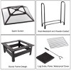 Fire Pit Table Kit 33-Inch Square Wood Burning Outdoor Fireplace with 4-Foot Firewood Rack, Spark Screen, Cover, and Log Poker by Pure Garden - 3 of 4