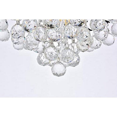 Matte Black and Crystal 16-Inch Flush Mount Light