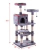 Mewoofun Pet Tower Multi Level Cat Condo with Hammock Scratching Posts for Kittens Tall Cat Climbing Stand with Plush Toys, Gray, 24"*20"*57.5" - 2 of 4