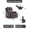 Oversized Power Lift Recliner Chair with Heat & Massage - Faux Leather Recliner, Built-In Storage & Cup Holders - 2 of 4