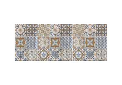 J&V TEXTILES 20" x 55" Oversized Cushioned Anti-Fatigue Kitchen Runner Mat (Brown Tile)