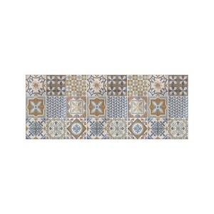 J&V TEXTILES 20" x 55" Oversized Cushioned Anti-Fatigue Kitchen Runner Mat (Brown Tile) - 1 of 4