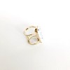 sanctuaire Semi Precious White Howlite Oval Statment Cocktail Ring Gold - 2 of 4