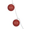 Storied Home Fabric String Ball Lights with Plastic Cord and 20 Lights, Burgundy - 3 of 4