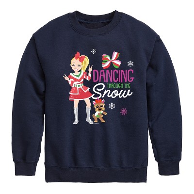 Boys' JoJo Siwa Dancing Through The Snow Graphic Long Sleeve Fleece  Sweatshirt Navy X-Large