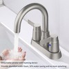 2-Handle Bathroom Sink Faucet 360 Degree High Arc Swivel Spout Centerset 4 Inch Vanity Faucet - 3 of 4