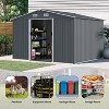 Patti 8x10ft Large Metal Outdoor Storage Shed, Storage House with Sliding Doors and Air Vent, Outdoor Furniture - Maison Boucle - 4 of 4