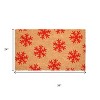 HomeRoots 24" X 36" Brown And Red Christmas Snowflake Outdoor Coir Door Mat - 3 of 4