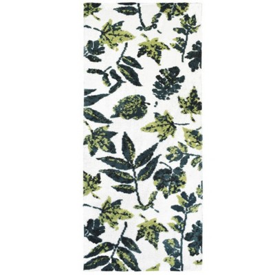Simple Spaces Leaf Mosaic Runner Rug, 21" x 54" – Nature-Inspired Pattern in Soft Earth Tones for Hallways and Entryways