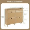 Rattan Shoe Storage Cabinet with 4 Flip Drawers & 2 Slide Drawers, Freestanding Wooden Shoe Organizer for Entryway, Hallway and Foyer - 2 of 4
