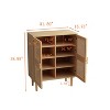 TIRAMISUBEST 4-Doors Rattan Mesh Storage Cabinet, Sideboard with Eight Storage Spaces, for Entryway, Living Room, Hallway - 4 of 4