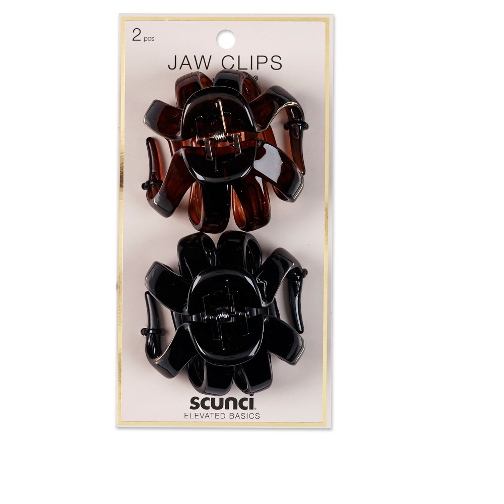 scunci 7cm No Slip Grip Jaw Clips - 2ct