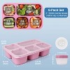 LunaLulinlk 3 Pack Snack Box Containers - 1300ml Snack Box Containers, 5 Compartment Lunch Box with 3 Sauce Containers (Dark) - 4 of 4