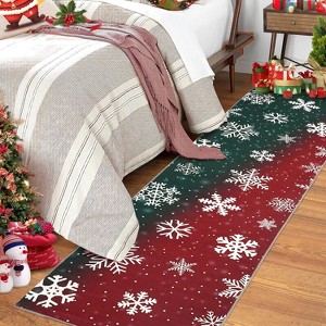 Fulvari Christmas Area Rug Living Room Bedroom Xmas Decor Area Rug Indoor Washable Non-Slip Throw Floor Festival Carpet - 1 of 4