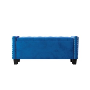 NicBex Modern 47.4" Velvet Storage Bench with Rivet Design for Bedroom and Entryway - 1 of 4