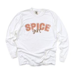 Simply Sage Market Women's Spice Girl Varsity Cursive Long Sleeve Garment Dyed Tee - 1 of 4