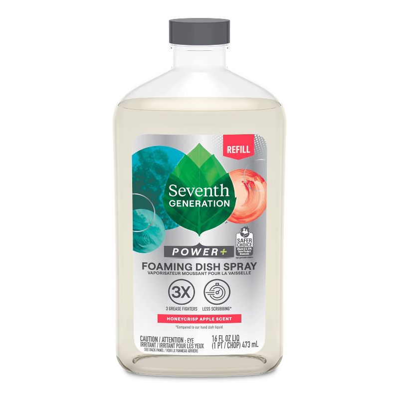 Seventh Generation Honeycrisp Apple Power Plus Foaming Dish Spray Refill - 16 fl oz, 1 of 10