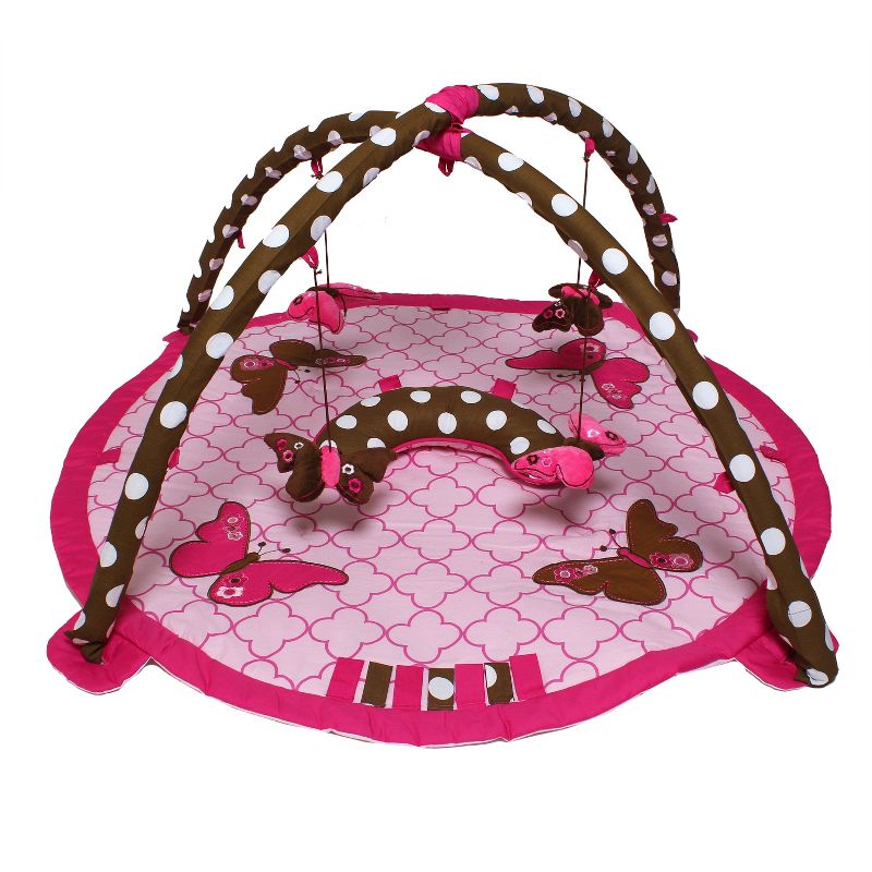 Bacati - Baby Activity Gyms & Playmats (Butterflies Pink/Chocolate), 1 of 7