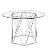 Steve Silver Co. Escondido Dining Table Chrome : 48" Modern Glass Top, Metal Frame, Seats 4 - 2 of 4