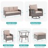 Sonkuki 8 Pieces Patio Sofa with Swivel Rocking Chairs Set, All-Weather PE Rattan Conversation Couch with Cushion - 3 of 4