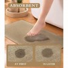 Bathroom Rugs Set 3 Pieces Beige Absorbent Quick Dry Non Slip Washable Rubber Backing Braided Bath Mats Fit Under Door - 4 of 4