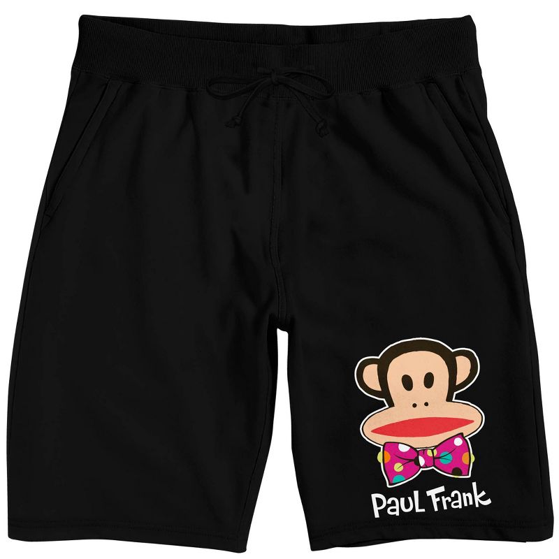 Paul Frank Monkey With Bowtie Men's Black Sleep Pajama Shorts, 1 of 4